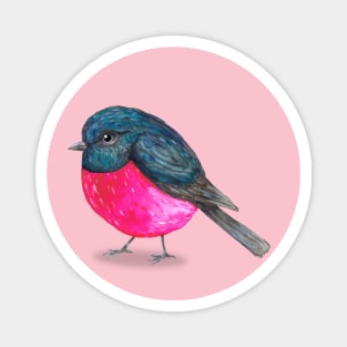 Pink robin Magnet